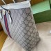 Gucci Ophidia GG Medium Tote Bag in GG Canvas with White Leather