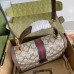Gucci Ophidia GG Small Top Handle Bag in GG Canvas with Brown Leather