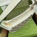 Gucci Ophidia GG Mini Hobo Bag in GG Canvas with White Leather