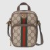 Gucci Ophidia GG Mini Bag in GG Canvas with Brown Leather