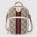 Gucci Ophidia GG Mini Bag in GG Canvas with White Leather
