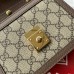 Gucci Ophidia GG Mini Chain Bag in GG Canvas with Brown Leather