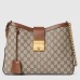Gucci Padlock Medium Shoulder Bag in GG Canvas with Brown Calfskin