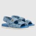 Gucci Womens Sandals in Light Blue Denim with Double G