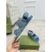 Gucci Womens Sandals in Light Blue Denim with Double G