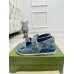 Gucci Womens Sandals in Light Blue Denim with Double G