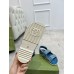Gucci Womens Sandals in Light Blue Denim with Double G