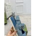 Gucci Womens Sandals in Light Blue Denim with Double G