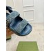 Gucci Womens Sandals in Light Blue Denim with Double G
