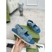 Gucci Womens Sandals in Light Blue Denim with Double G