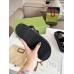 Gucci Womens Velcro Sandals in Black Leather with Double G