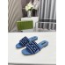 Gucci Womens Slide Sandals in Dedim with Gucci Script