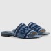 Gucci Womens Slide Sandals in Dedim with Gucci Script