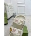 Gucci Womens Velcro Sandals in White GG Crystal Canvas
