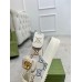 Gucci Womens Velcro Sandals in White GG Crystal Canvas
