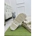 Gucci Womens Velcro Sandals in White GG Crystal Canvas