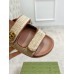 Gucci Womens Velcro Sandals in Natural Raffia