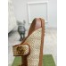 Gucci Womens Velcro Sandals in Natural Raffia