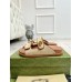 Gucci Womens Velcro Sandals in Natural Raffia