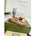 Gucci Womens Velcro Sandals in Natural Raffia