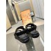 Gucci Womens GG Marmont Sandals in Black Matelasse Leather