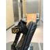 Gucci Womens GG Marmont Sandals in Black Matelasse Leather