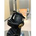 Gucci Womens GG Marmont Sandals in Black Matelasse Leather