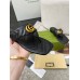 Gucci Womens GG Marmont Thong Sandals in Black Leather