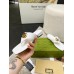 Gucci Womens GG Marmont Thong Sandals in White Leather