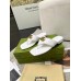 Gucci Womens GG Marmont Thong Sandals in White Leather