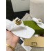 Gucci Womens GG Marmont Thong Sandals in White Leather