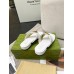 Gucci Womens GG Marmont Thong Sandals in White Leather