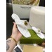 Gucci Womens GG Marmont Thong Sandals in White Leather