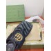 Gucci Womens GG Marmont Thong Sandals 55mm in Black Leather