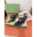 Gucci Womens GG Marmont Thong Sandals 55mm in Black Leather