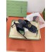 Gucci Womens GG Marmont Thong Sandals 55mm in Black Leather