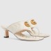 Gucci Womens GG Marmont Thong Sandals 55mm in White Leather