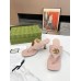 Gucci Womens GG Marmont Thong Sandals 55mm in Pink Leather