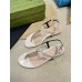 Gucci Signoria Thong Sandals in White Leather
