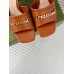 Gucci Signoria Slide Sandals 75MM in Brown Leather