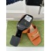 Gucci Signoria Slide Sandals 75MM in Brown Leather