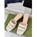 Gucci Signoria Slide Sandals 75MM in White Leather