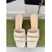 Gucci Signoria Slide Sandals 75MM in White Leather