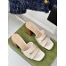 Gucci Signoria Slide Sandals 75MM in White Leather