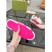 Gucci Womens Re-Web Sneakers in GG Canvas with Pink Leather