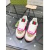 Gucci Womens Re-Web Sneakers in GG Canvas with Pink Leather