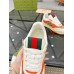 Gucci Womens Re-Web Sneakers in GG Canvas with Orange Leather