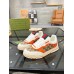 Gucci Womens Re-Web Sneakers in GG Canvas with Orange Leather