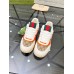 Gucci Womens Re-Web Sneakers in GG Canvas with Orange Leather