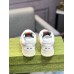Gucci Womens Re-Web Sneakers in White and Pink Leather